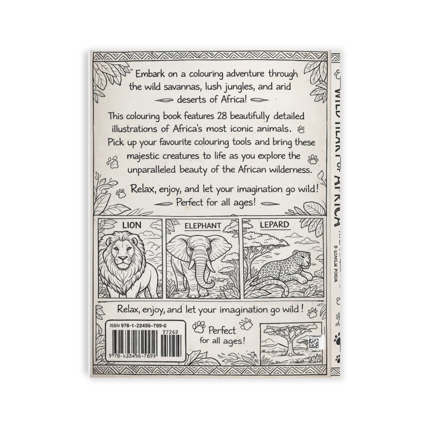 African Wildlife Kids Colouring Book