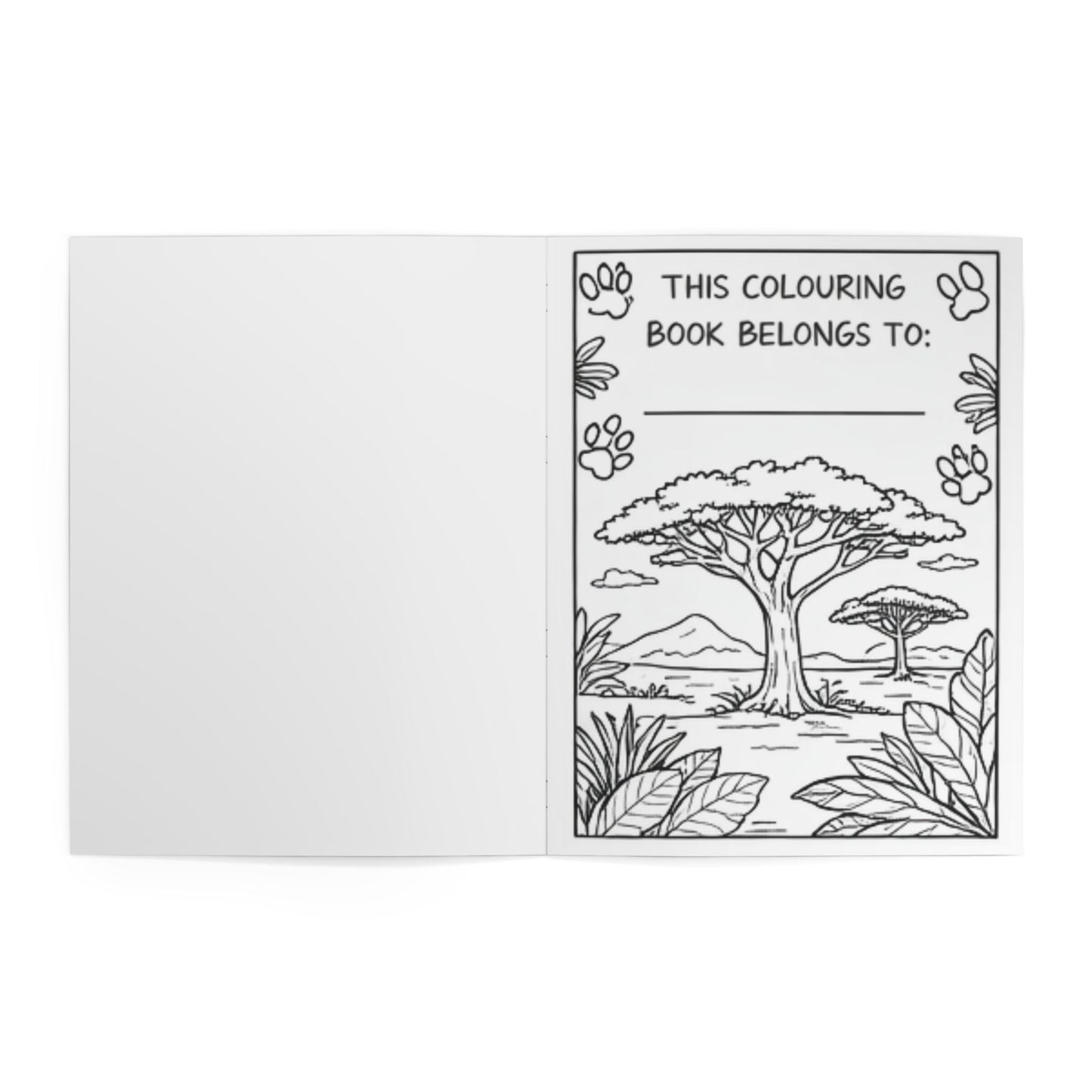 African Wildlife Kids Colouring Book
